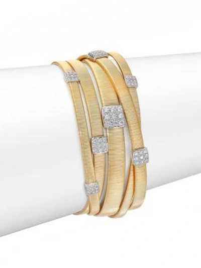 Shop Marco Bicego Masai Diamond, 18k Yellow Gold & 18k White Gold Multi-row Bracelet