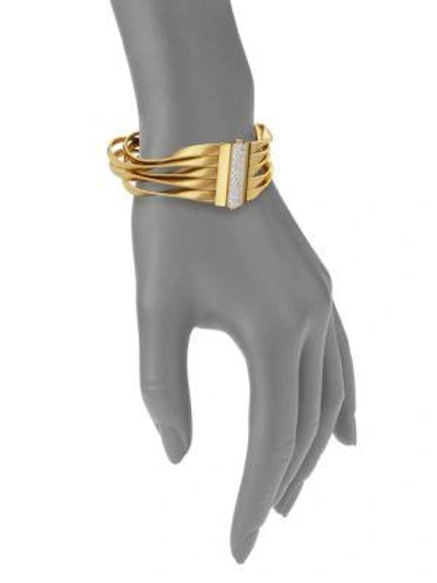 Shop Marco Bicego Marrakech Diamond, 18k Yellow Gold & 18k White Gold Multi-row Bracelet