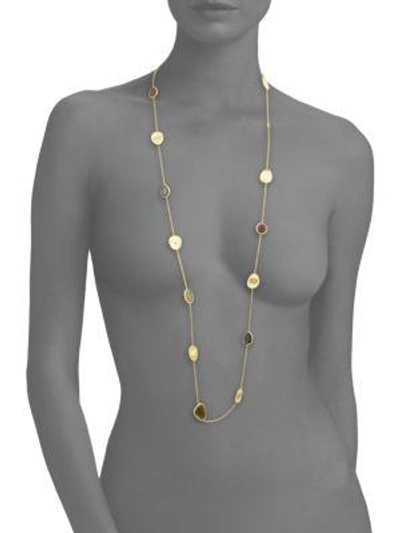 Shop Marco Bicego Lunaria Multicolor Tourmaline & 18k Yellow Gold Station Necklace In Gold-multi