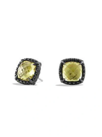 Shop David Yurman Châtelaine Earrings With Diamonds In Lemon Citrine
