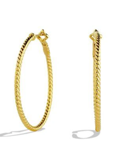 Shop David Yurman Women's Cable Classics Hoop Earrings In 18k Yellow Gold