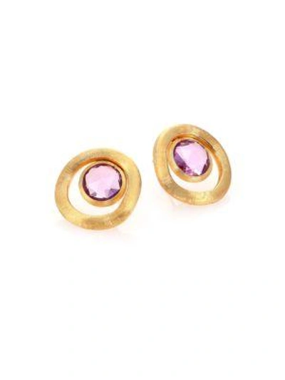 Shop Marco Bicego Jaipur Color Amethyst & 18k Yellow Gold Stud Earrings In Gold-amethyst