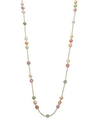 Shop Marco Bicego Jaipur Semi-precious Multi-stone & 18k Yellow Gold Long Station Necklace In Gold Multi