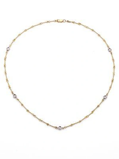 Shop Roberto Coin Women's Diamond & 18k Yellow Gold Station Necklace/16"