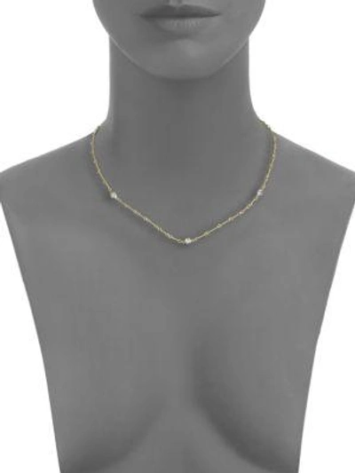 Shop Roberto Coin Women's Diamond & 18k Yellow Gold Station Necklace/16"