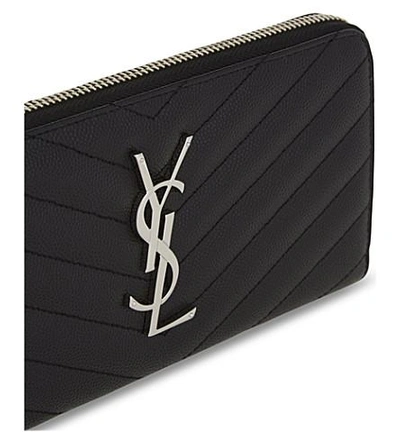 Shop Saint Laurent Monograme Quilted Leather Continental Wallet In Black