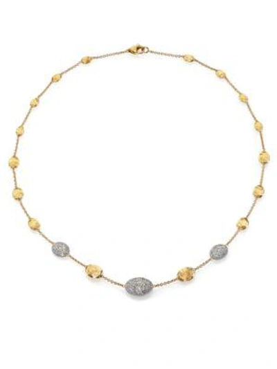 Shop Marco Bicego Women's Siviglia Diamond, 18k White & Yellow Gold Station Necklace