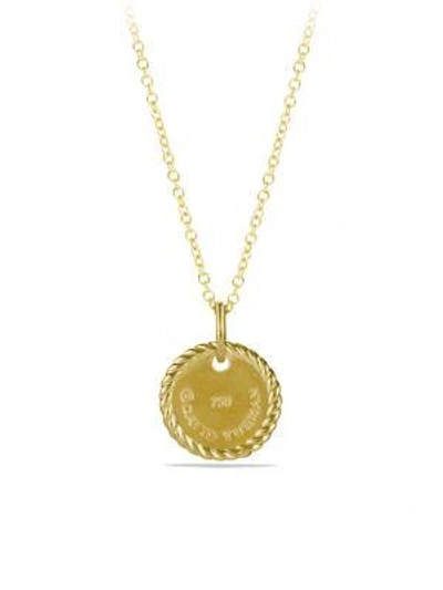 Shop David Yurman 18k Yellow Gold Initial Pendant Necklace In L
