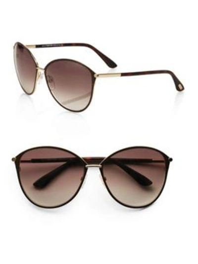 Shop Tom Ford Penelope Cat Eye Sunglasses In Tortoise