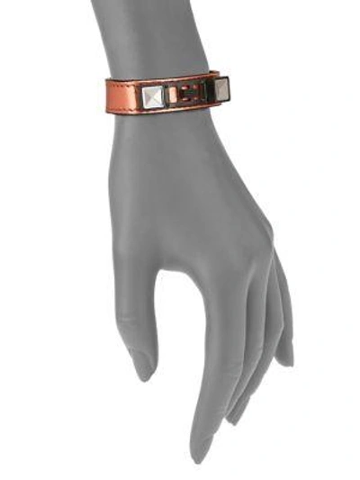 Shop Proenza Schouler Ps11 Metallic Leather Bracelet In Copper