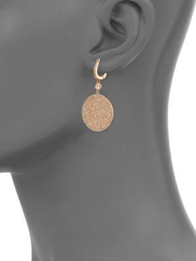 Shop Astley Clarke Icon Pavé Light Grey Diamond & 14k Rose Gold Drop Earrings