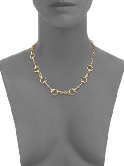 Shop Gucci Horsebit 18k Yellow Gold Link Necklace
