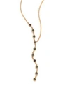 Jacquie Aiche Black Diamond & 14k Yellow Gold Asymmetrical Y Necklace In Gold-black