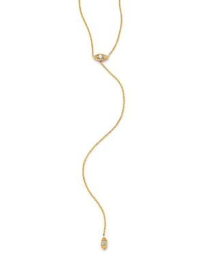 Shop Zoë Chicco Diamond & 14k Yellow Gold Eye Short Lariat Necklace