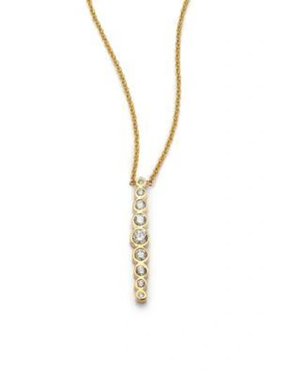 Shop Zoë Chicco Diamond & 14k Yellow Gold Vertical Graduated Pendant Necklace