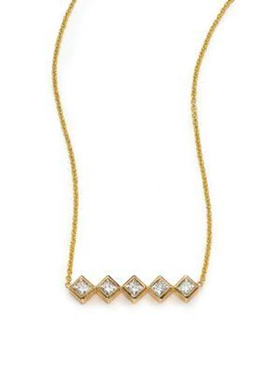 Shop Zoë Chicco Diamond & 14k Yellow Gold Princess Necklace