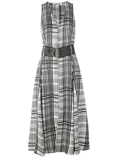Shop Diane Von Furstenberg Belted Plaid Dress