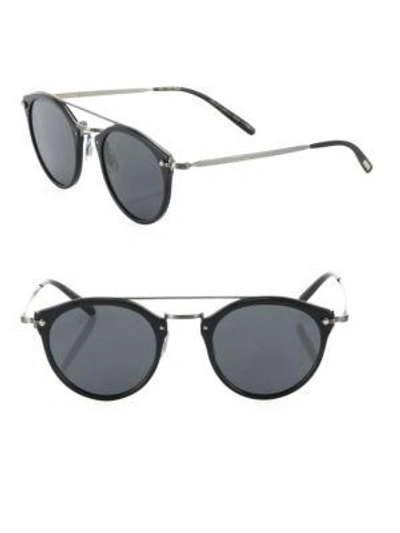 Shop Oliver Peoples Remick 50mm Round Sunglasses In Black