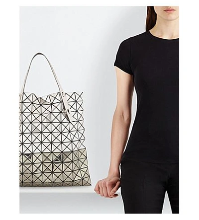 Shop Bao Bao Issey Miyake Platinum Two-tone Tote In Pink/gunmetal