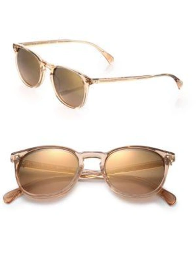 Shop Oliver Peoples Finley 51mm Round Sunglasses In Pink