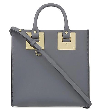 Shop Sophie Hulme Albion Square Small Leather Shopper In Charcoal