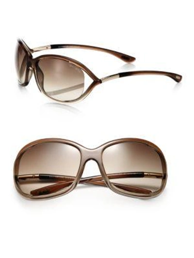 Shop Tom Ford Women's Jennifer 61mm Round Sunglasses In Bronze