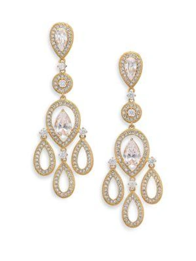 Shop Adriana Orsini Women's Pavé Pear & 18k Yellow Goldplated Chandelierearrings