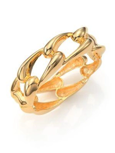 Shop Kenneth Jay Lane Link Bangle Bracelet In Gold