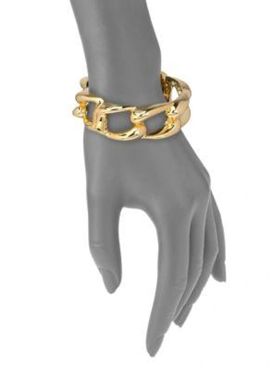 Shop Kenneth Jay Lane Link Bangle Bracelet In Gold