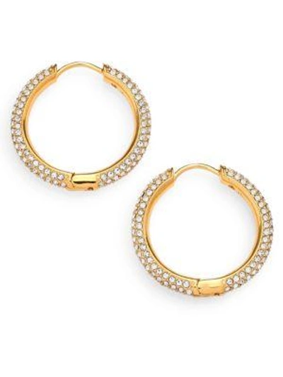 Shop Adriana Orsini Women's Pavé Hoop Earrings/0.8" In Gold