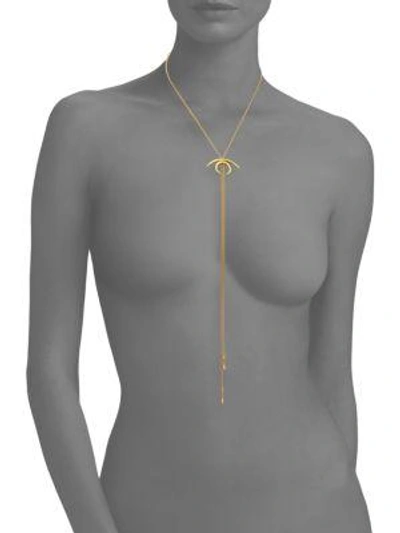 Shop Chan Luu Spiked Lariat Necklace In Gold