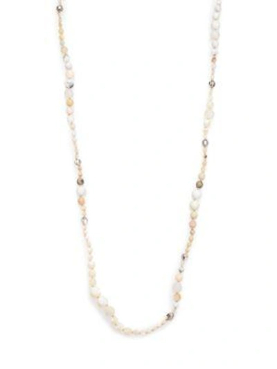 Shop Chan Luu Mother-of-pearl, White Opal, Multi Brioche Agate, White Magnesite & Sterling Silver Beaded Necklace In Natural