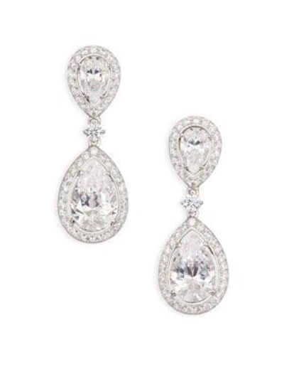 Shop Adriana Orsini Pavé Teardrop Earrings In Silver