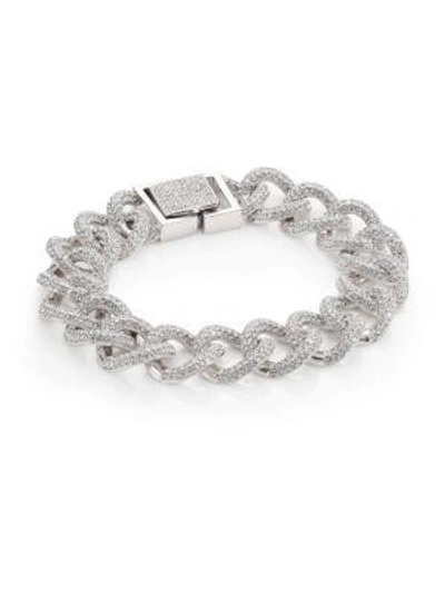 Shop Adriana Orsini Pavé Curb Chain Bracelet In Silver