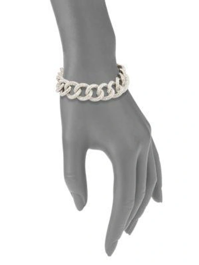 Shop Adriana Orsini Pavé Curb Chain Bracelet In Silver