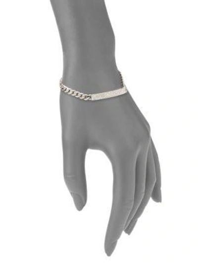 Shop Adriana Orsini Women's Cubic Zirconia Pavé & Rhodium-plated Id Bracelet In Silver