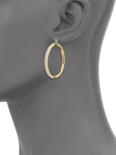Shop Adriana Orsini Women's 18k Yellow Goldplated & Crystal Pavé Hoop Earrings/1.4"