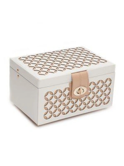 Shop Wolf Chloe Small Leather Jewelry Box In Cream