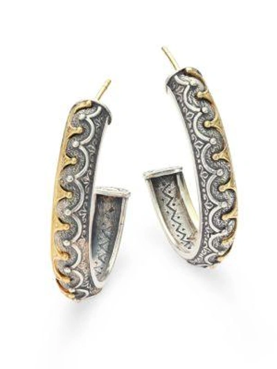 Shop Konstantino Handcrafted Hoops In Silver-gold