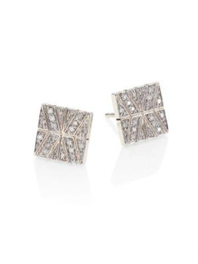 Shop John Hardy Women's Modern Chain Diamond & Sterling Silver Stud Earrings