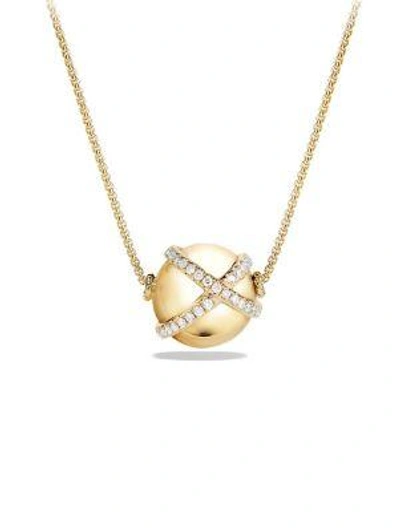 Shop David Yurman Solari Pendant Necklace With Diamonds In 18k Yellow Gold