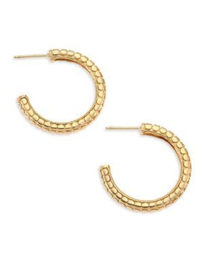 Shop John Hardy Dot 18k Yellow Gold Hoop Earrings/0.75"