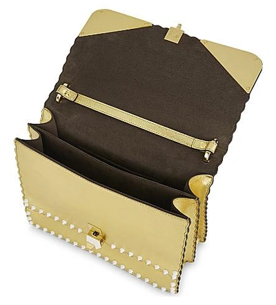 Shop Fendi Kani I Special Metallic Leather Shoulder Bag In Gold