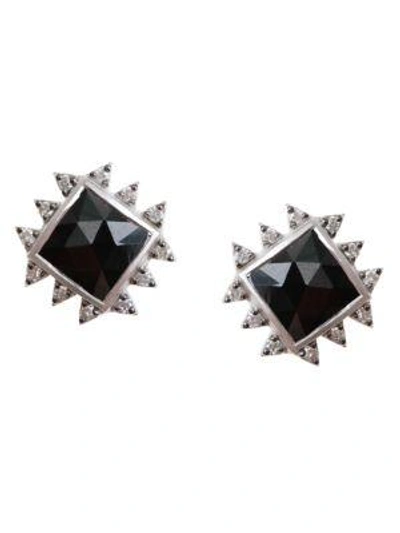 Shop Coomi Silver Vitality Diamond, Black Spinel & Sterling Silver Stud Earrings