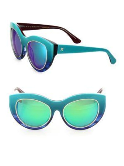 Shop Dax Gabler Cat Eye Sunglasses In Turquoise