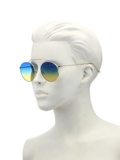 Shop Illesteva Wynwood Iii 55mm Aviator Sunglasses In Yellow-blue
