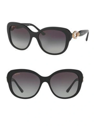 Shop Bvlgari 57mm Square Sunglasses In Black