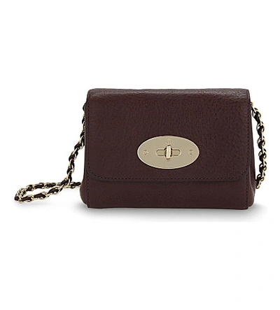 Mulberry Mini Lily Leather Shoulder Bag In Oxblood