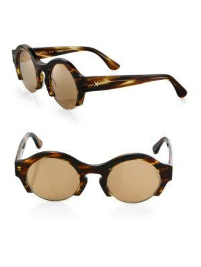 Shop Dax Gabler Round Speckled Sunglasses In Tortoise