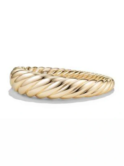 Shop David Yurman Pure Form Cable Bracelet In 18k Gold